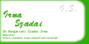 irma szadai business card